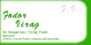 fodor virag business card