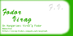 fodor virag business card